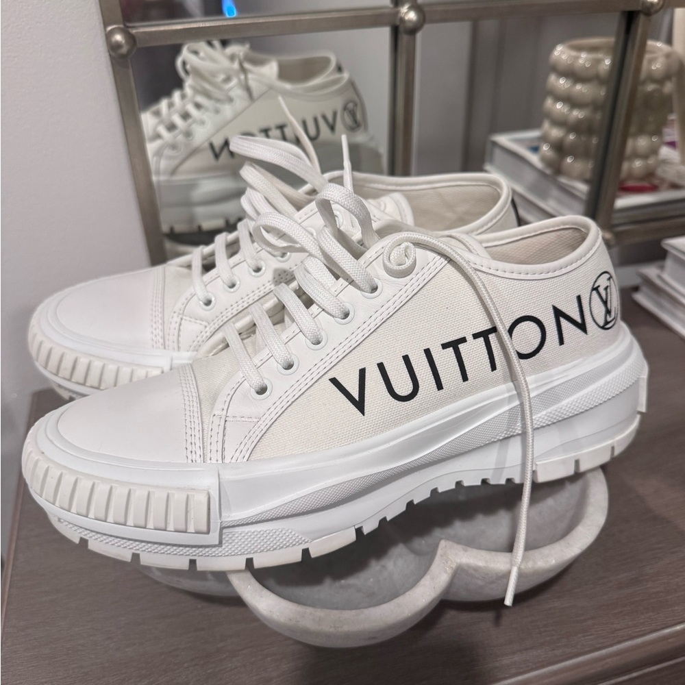 Louis Vuitton White Canvas Sneakers